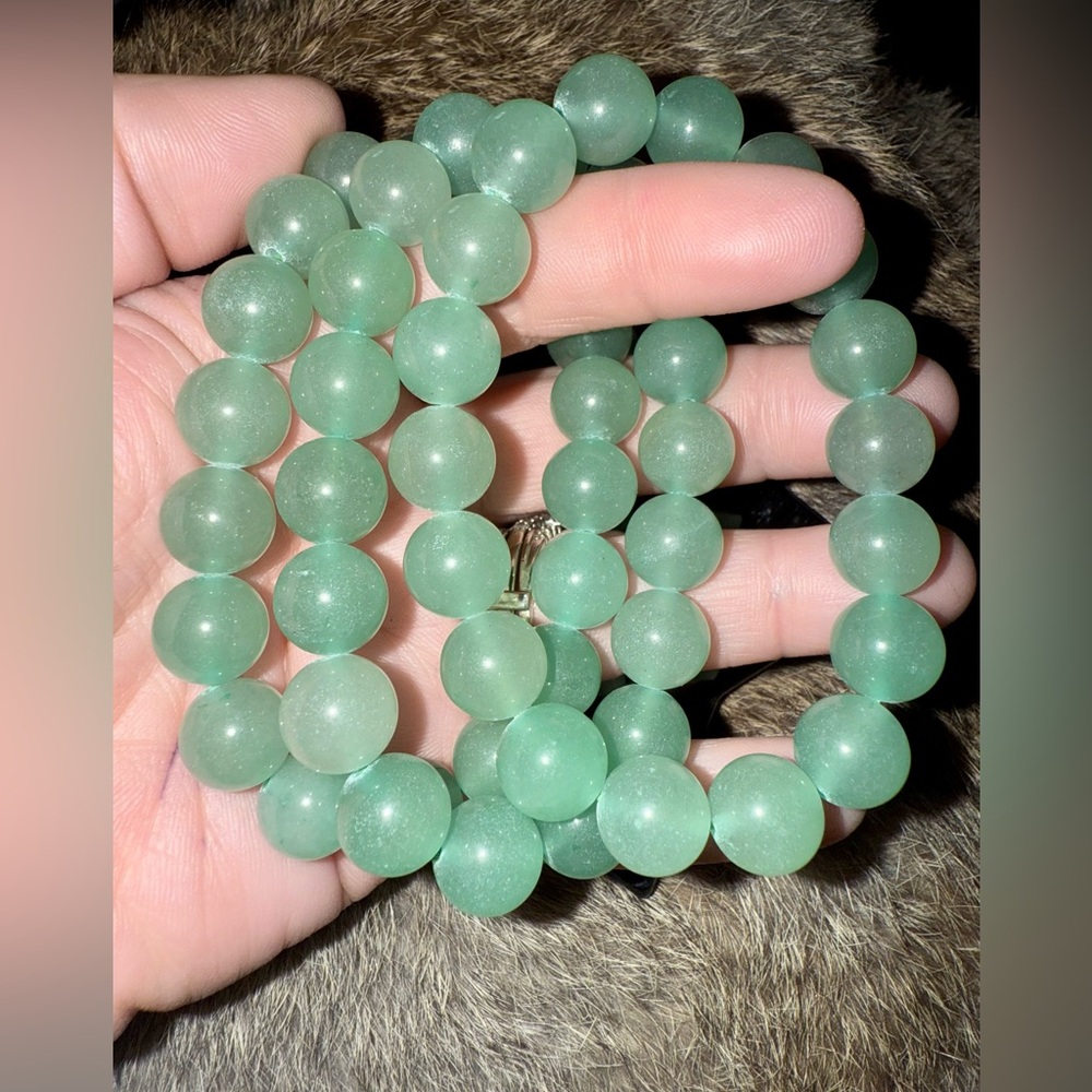 Elegant Green Aventurine Beaded Bracelet 10mm Gemstone Crystal Healing Gift New - Picture 4 of 4